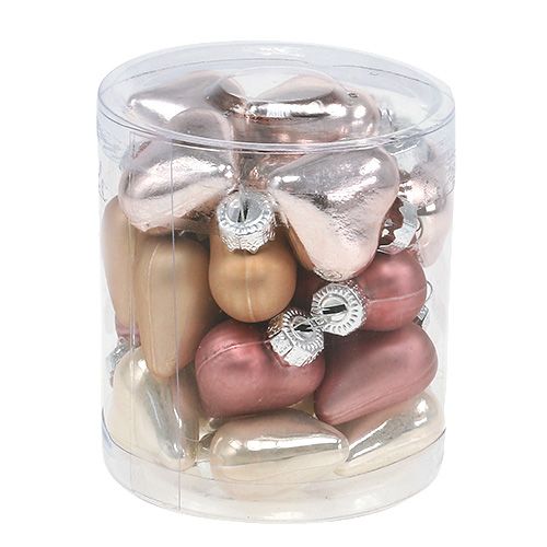 Floristik24 Decorações para árvores com corações mix rosa 3 cm 24 unidades