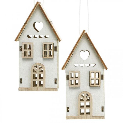 Floristik24 Decorações para árvores de natal, decoração de casa de madeira H7.5cm 6pcs