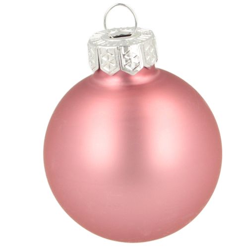 Itens Bolas de vidro para decoração de árvore de Natal, rosa e cinza, Ø4cm, 24 unidades