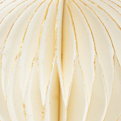 Itens Enfeites de Natal de papel, em formato de favo de mel, brancos e dourados, 4 cm, 6 peças