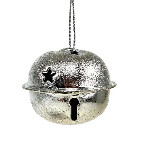 Floristik24 Decoração da árvore de Natal sino de metal 4 cm prata 12 unidades