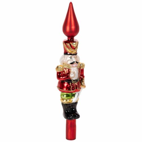 Enfeite de Natal em forma de quebra-nozes vermelho para árvore de Natal, 28 cm, em vidro verdadeiro. comprar | Floristik24.pt