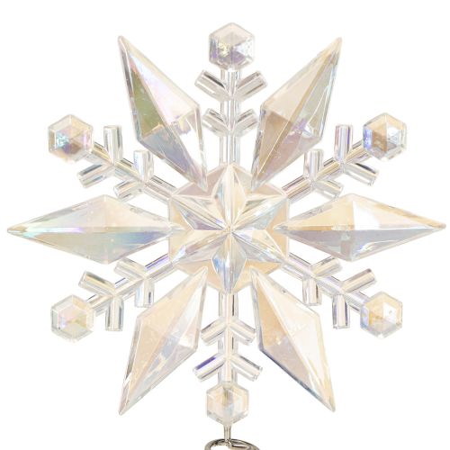 Floristik24 Decoração de topo de árvore de Natal com floco de neve Ø14,5cm