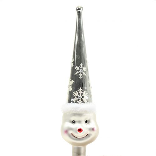 Floristik24 Boneco de neve de vidro topo de árvore 30cm