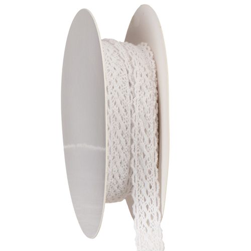 Fita de renda de algodão, fita decorativa fina para artesanato, 15 mm de largura, 10 m de comprimento. comprar | Floristik24.pt