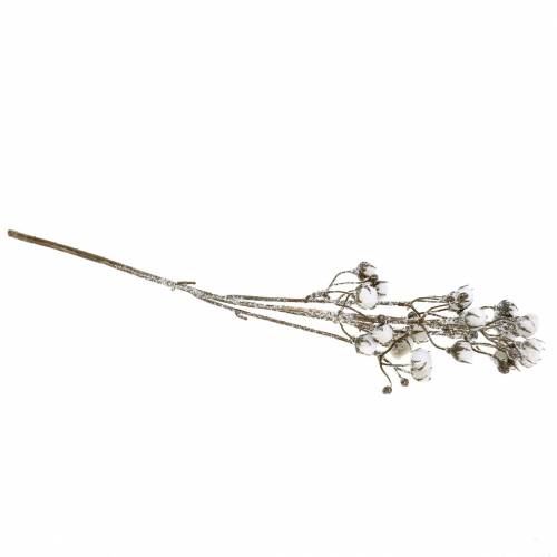 Floristik24 Ramo de algodão gelado 47cm