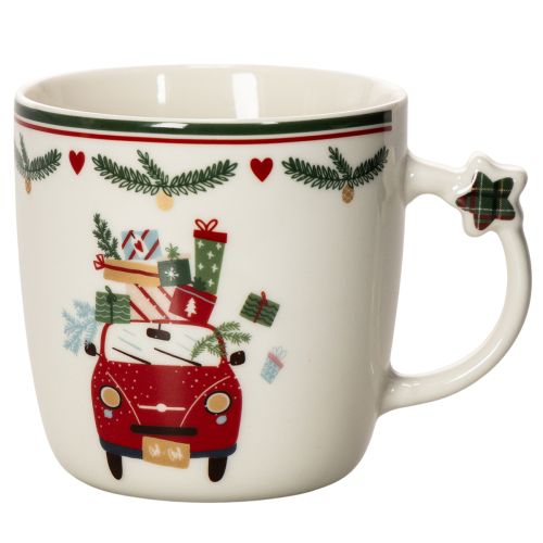 Caneca de cerâmica com motivo natalino, carro e presentes, 9 cm comprar | Floristik24.pt