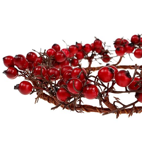Floristik24 Grinalda de baga Ø15cm vermelha