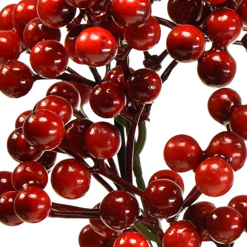 Floristik24 Guirlanda de Bagas Plantas Artificiais Vermelhas Natal Vermelho Ø30cm