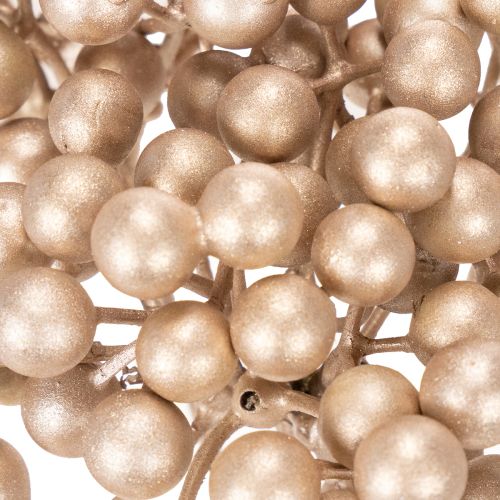 Ramo artificial de frutos silvestres, decoração cor champanhe, 28 cm, 3 peças | Floristik24.pt