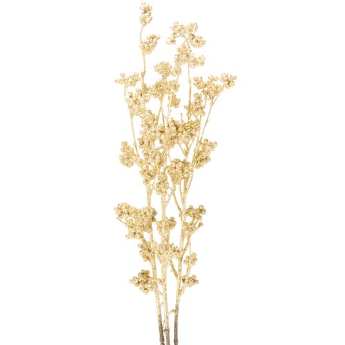 Ramo decorativo artificial com frutos silvestres, dourado, 70 cm, 3 peças