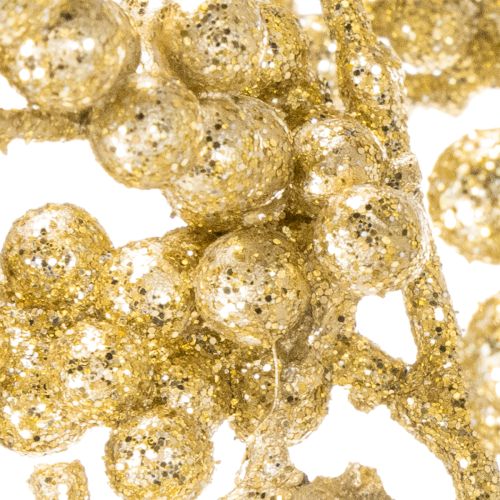 Ramo decorativo artificial com frutos silvestres, dourado, 70 cm, 3 peças | Floristik24.pt