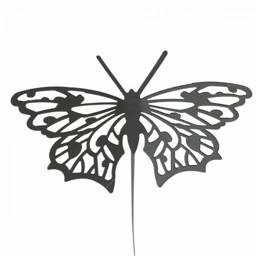 Itens Plugue de flor borboleta de metal preto 10,5×8/44cm 3 unidades