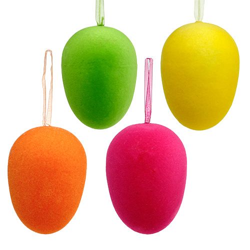 Floristik24 Ovos decorativos flocados 12cm 8 un.
