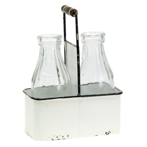 Floristik24 Vasos decorativos para garrafas em suporte de metal H25cm