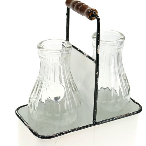 Floristik24 Vasos decorativos para garrafas em suporte de metal H25cm