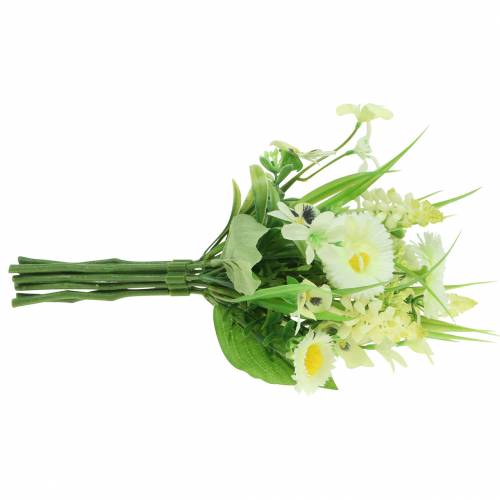 Floristik24 Bouquet de primavera com bellis e jacinto branco artificial, amarelo 25cm