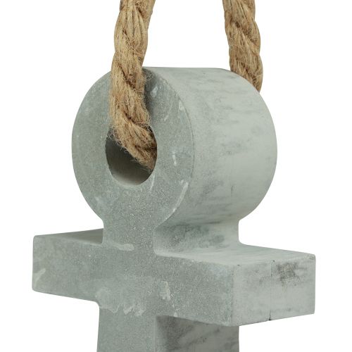 Floristik24 Decoração de âncora de concreto decoração de mesa marítima cinza 18cmx4,5cmx22cm