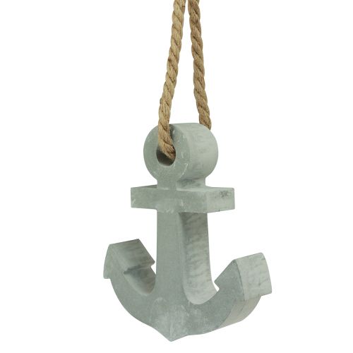 Floristik24 Decoração de âncora de concreto decoração de mesa marítima cinza 18cmx4,5cmx22cm