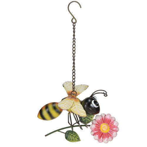 Itens Decoração de abelha Decoração de jardim de metal para pendurar pintado 21×21cm
