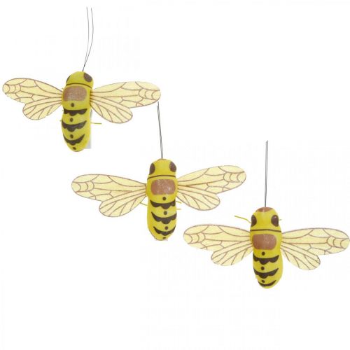 Floristik24 Deco clip abelha, decoração de primavera, abelha para cortar, decoração de presente 3 peças