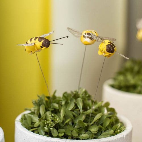 Itens Abelha em arame, plugues de flores, abelhas decorativas, primavera laranja, amarelo W4,5cm 24uds