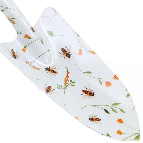 Floristik24 Pá de jardim, pá com abelhas, pá de mão, espátula de metal L28cm