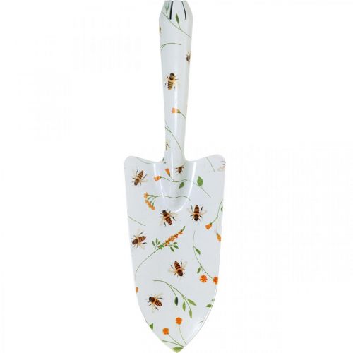 Floristik24 Pá de jardim, pá com abelhas, pá de mão, espátula de metal L28cm