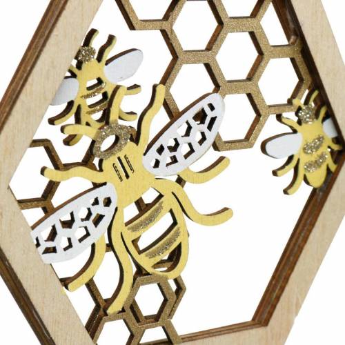 Itens Favo de mel para pendurar, decoração de verão, abelha, decoração de madeira, abelhas em favo de mel 4 unidades