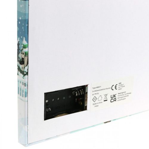 Itens Quadro LED Natal Papai Noel com boneco de neve mural LED 38x28cm