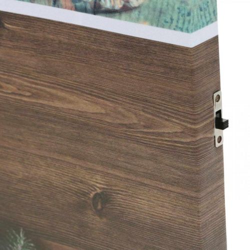 Floristik24 Mural LED Natal marrom LED decoração 38 × 38cm para bateria