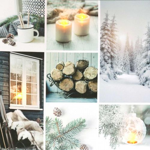 Floristik24 LED mural de Natal rústico branco 38 × 38cm para bateria