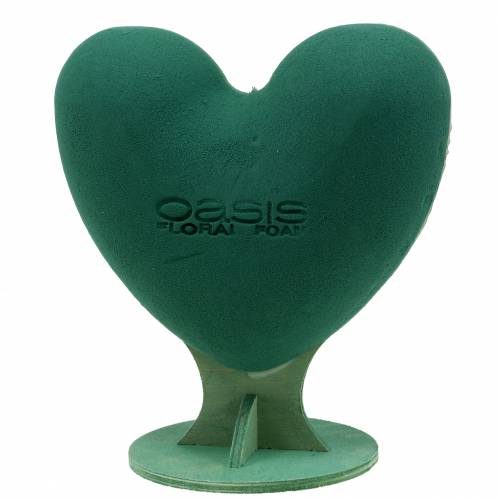 Floristik24 Espuma floral coração 3D com pé espuma floral verde 30cm x 28cm