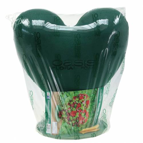 Itens Espuma floral coração 3D com pé espuma floral verde 30cm x 28cm