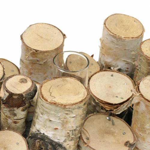 Floristik24 Frasco de bétula com tubos de ensaio naturais de 32cm