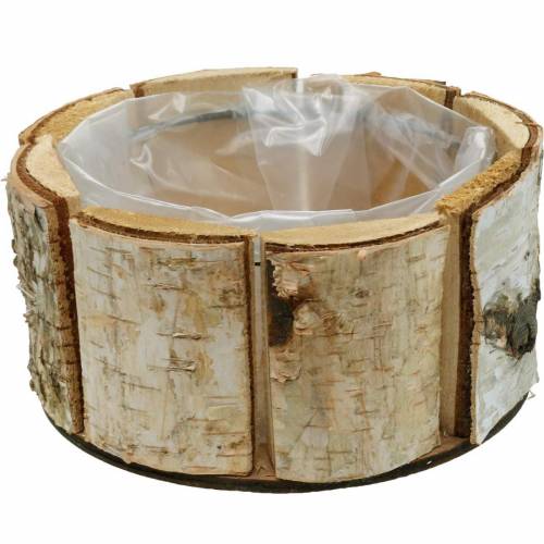 Floristik24 Vaso de bétula natural vaso de bétula redondo plantador de madeira Ø13cm
