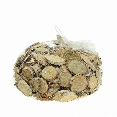 Floristik24 Fatias de bétula redonda natural 5cm 1kg para decoração com casca