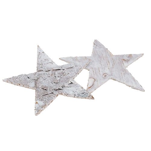 Itens Estrela de bétula lavada de branco 6,5cm 36p