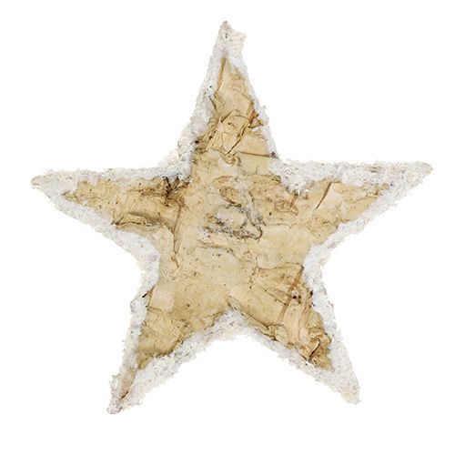 Itens Estrelas de bétula cobertas de neve 4 cm naturais 60 unidades