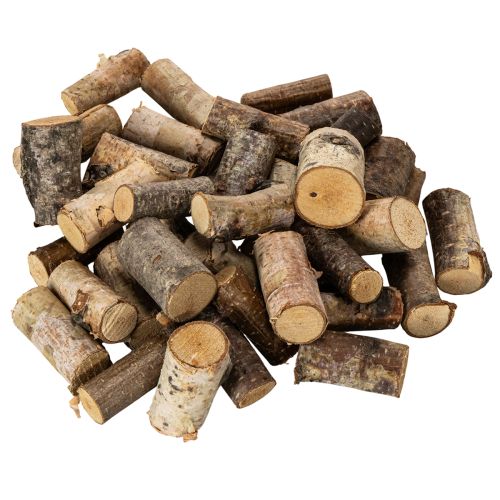 Peças decorativas de madeira de bétula com casca para artesanato, 3 cm, 300 g