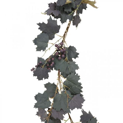 Guirlanda decorativa, folhas de videira e uvas, guirlanda de outono 180 cm