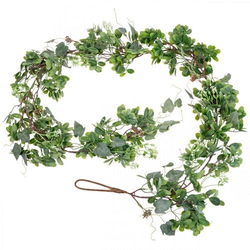 Floristik24 Guirlanda de folhas deco guirlanda planta artificial verde 180cm
