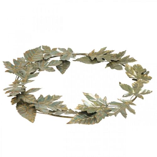 Itens Anel decorativo coroa de metal decoração de parede folhas de latão Ø52cm