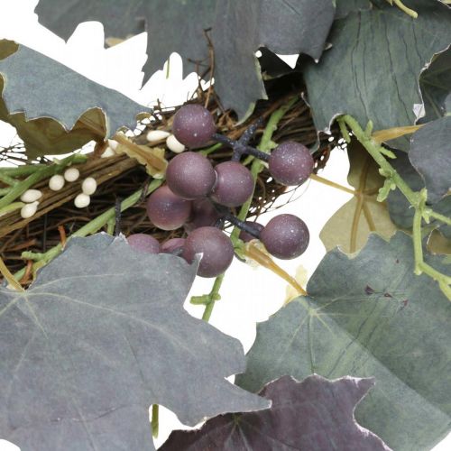Itens Coroa decorativa de folhas de videira e uvas Coroa de outono de videiras Ø60cm