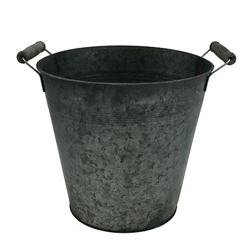 Floristik24 Balde de chapa metálica mate Ø25cm H24cm