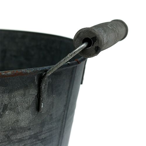 Floristik24 Balde de chapa metálica mate Ø25cm H24cm
