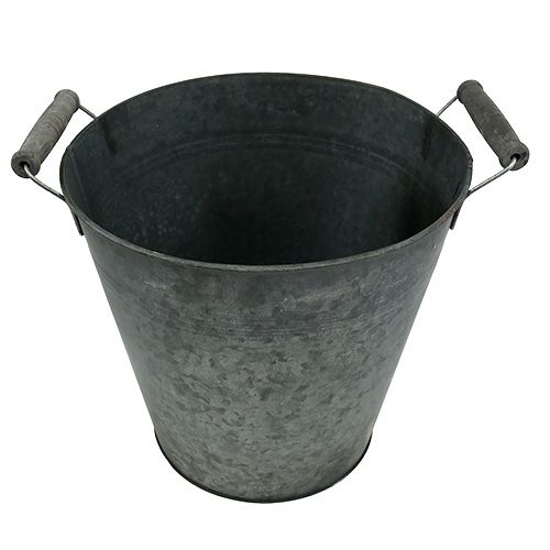 Floristik24 Balde de chapa metálica mate Ø25cm H24cm