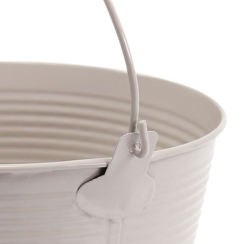 Floristik24 Balde de lata com padrão ranhurado Ø18cm Alt.17.5cm