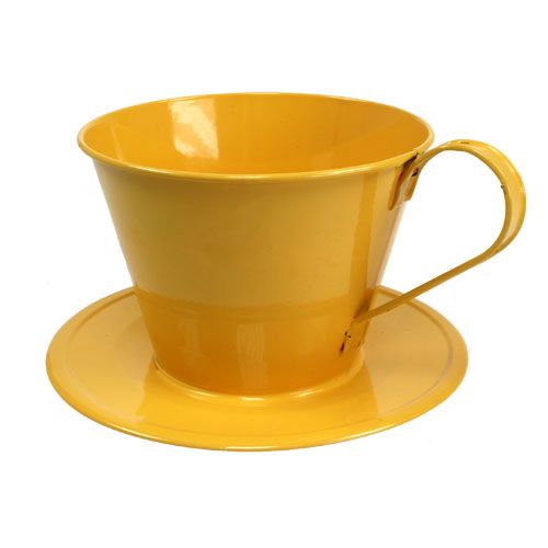 Floristik24 Copo decorativo amarelo Ø16cm Alt.11cm