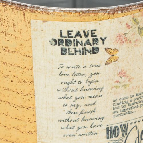 Itens Lata decorativa de metal cor damasco, vaso para plantas, Ø11cm A10,5cm